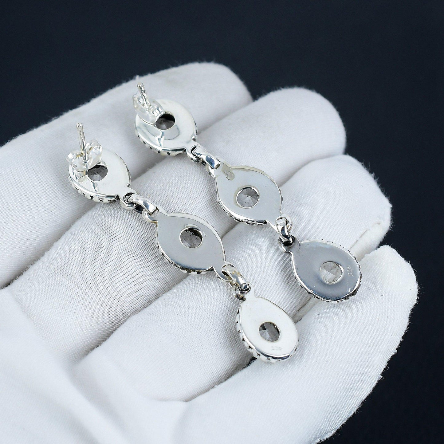 White Topaz Sterling Silver Earrings