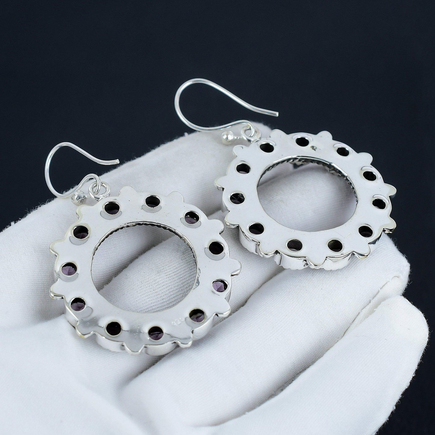 Purple Amethyst Gemstone Earrings