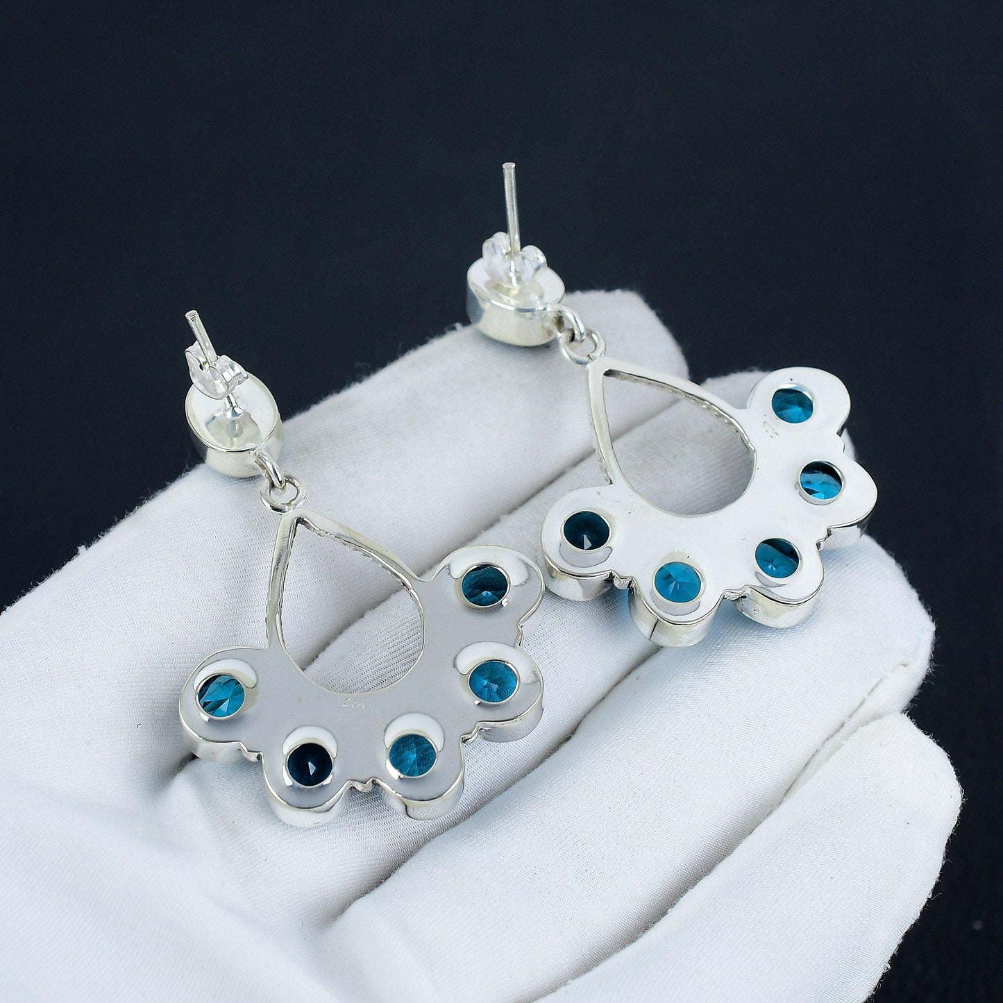 Swiss Blue Topaz Gemstone Earrings