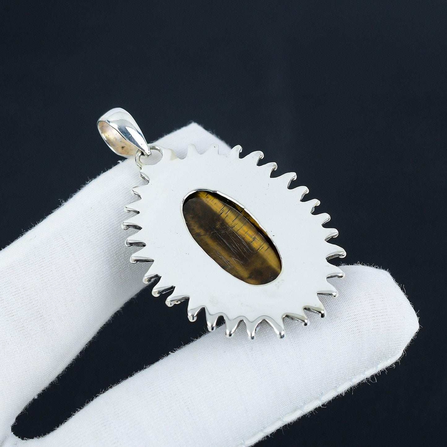 Brown Tiger’s Eye Sterling Silver Pendant