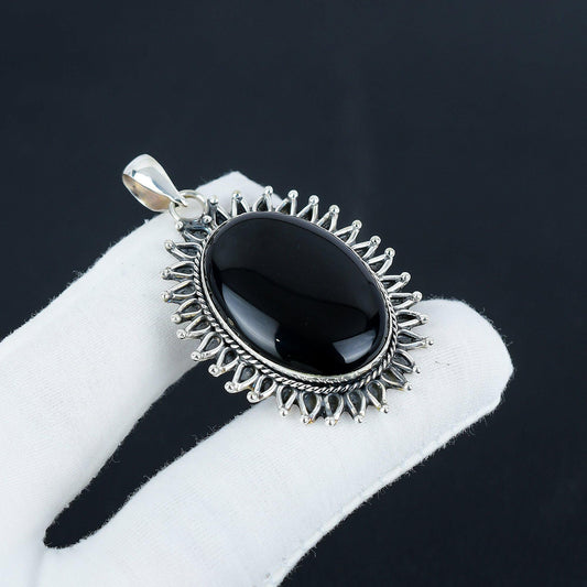Black Onyx Gemstone Pendant