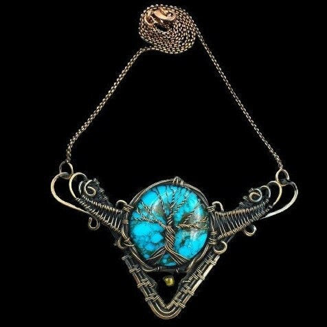 Blue Turquoise Gemstone Necklace