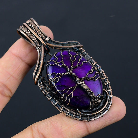 Purple Fire Labradorite Gemstone Pendant