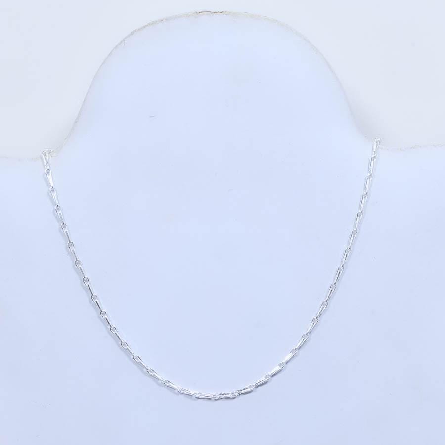 Silver Gemstone Paperclip Chain Necklace