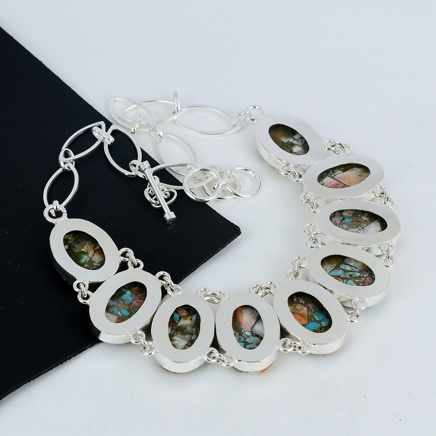 Orange Spiny Oyster Turquoise Gemstone Necklace