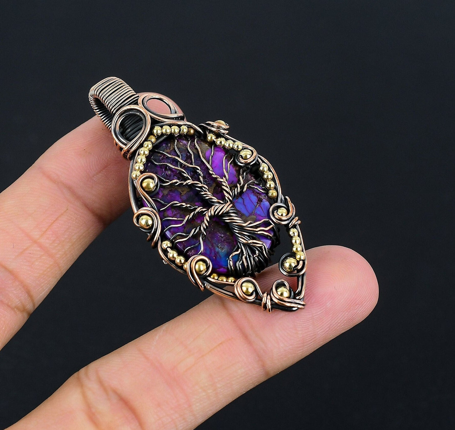 Purple Turquoise Gemstone Pendant