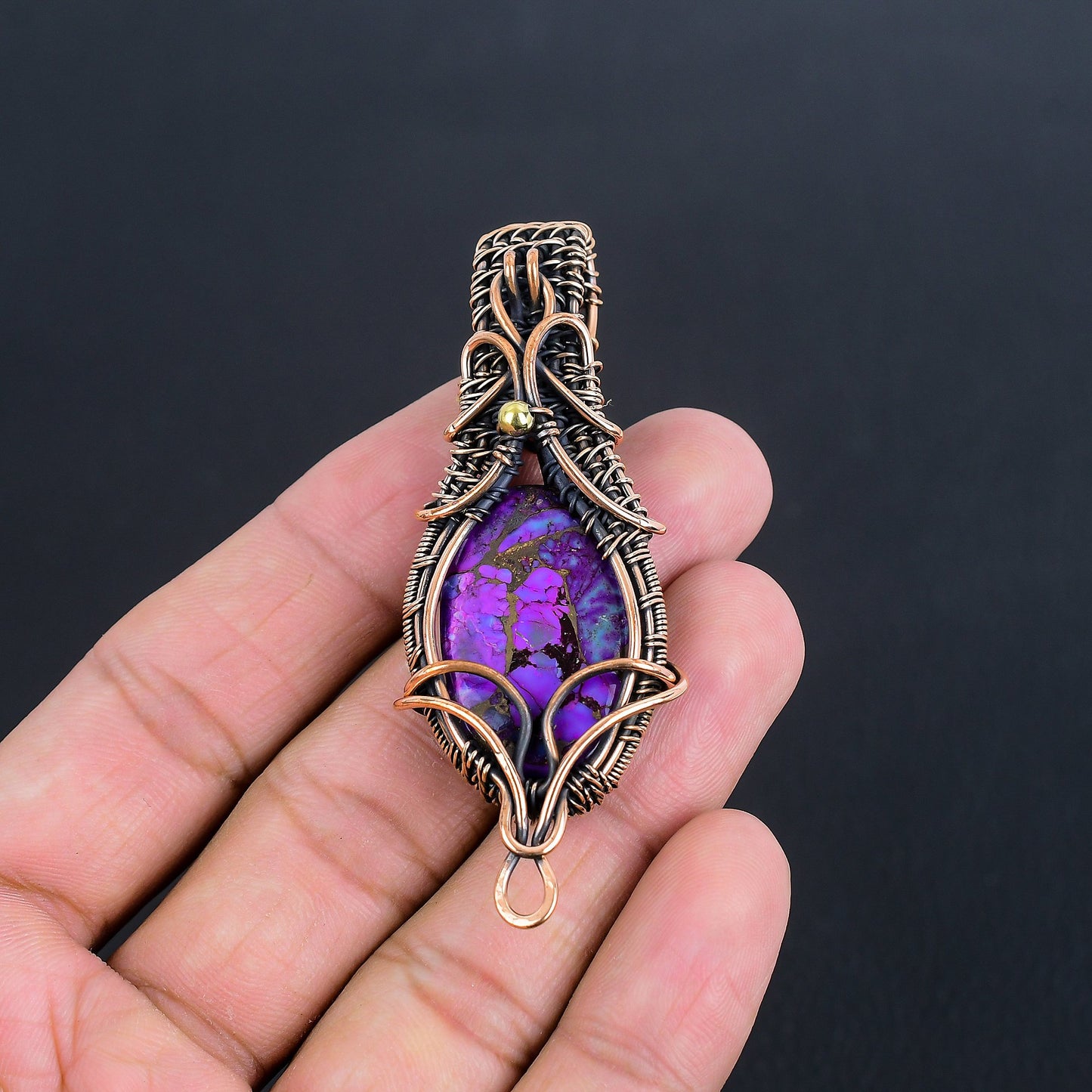 Purple Copper Turquoise Gemstone Pendant