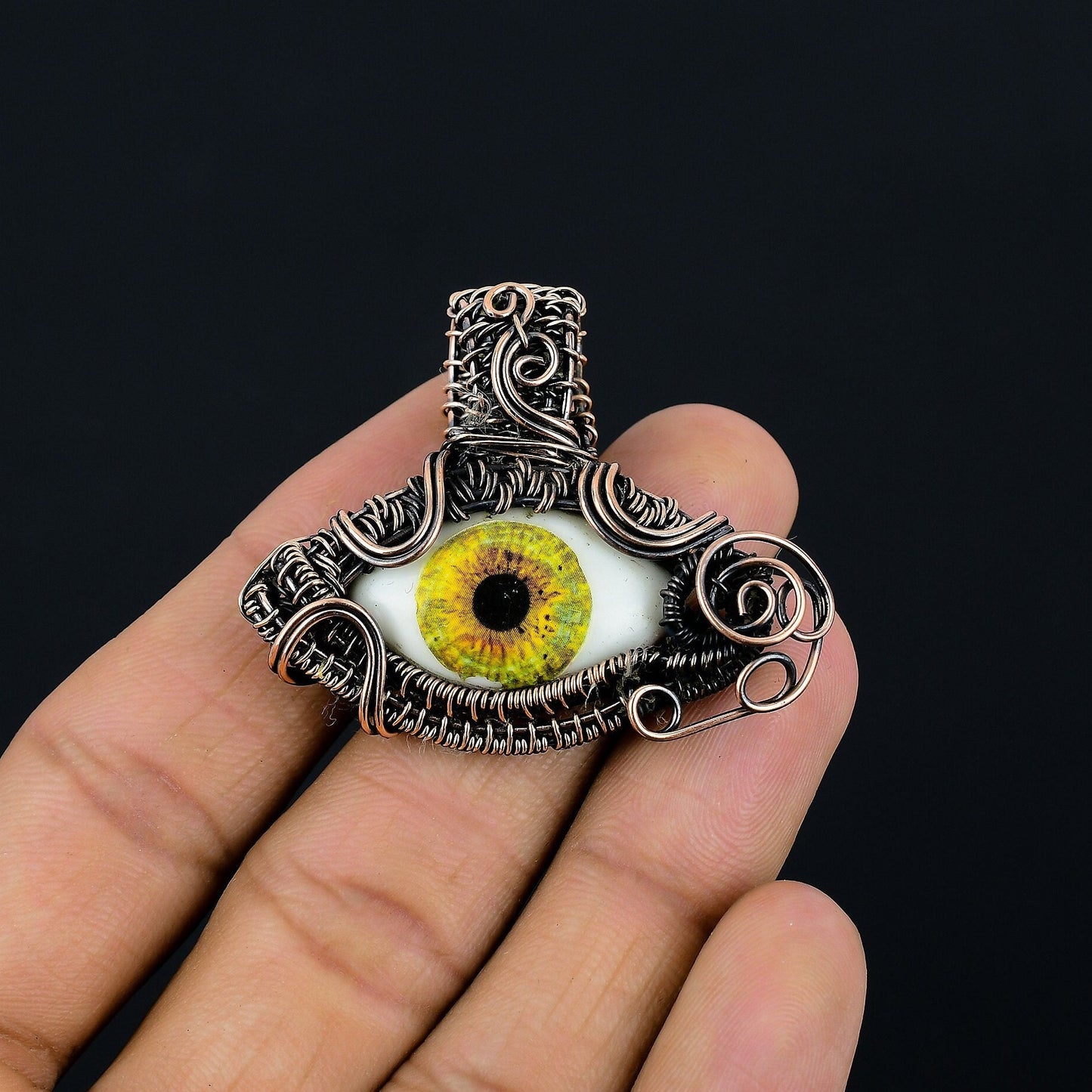 Hazel Triple Color Eye Gemstone Pendant