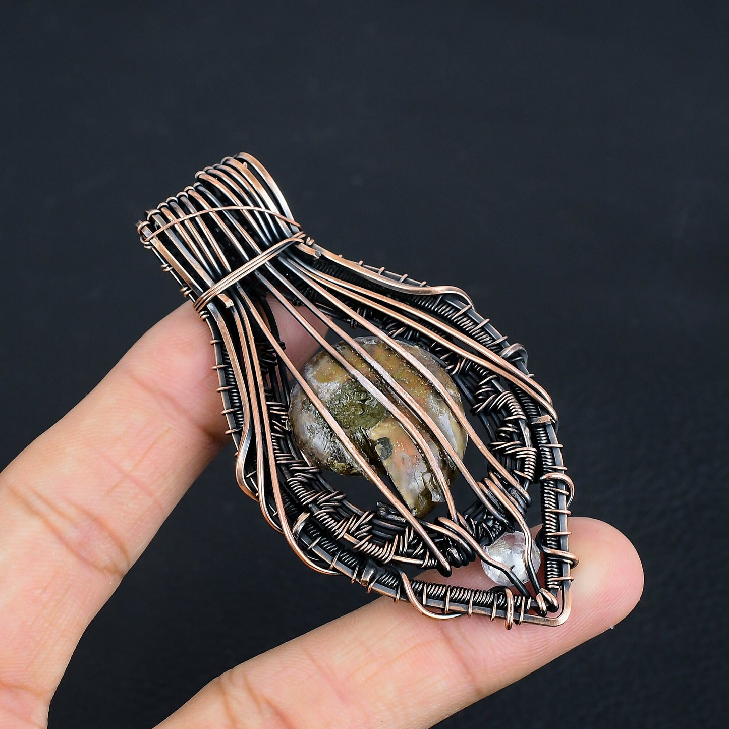 Brown Ammonite Gemstone Pendant