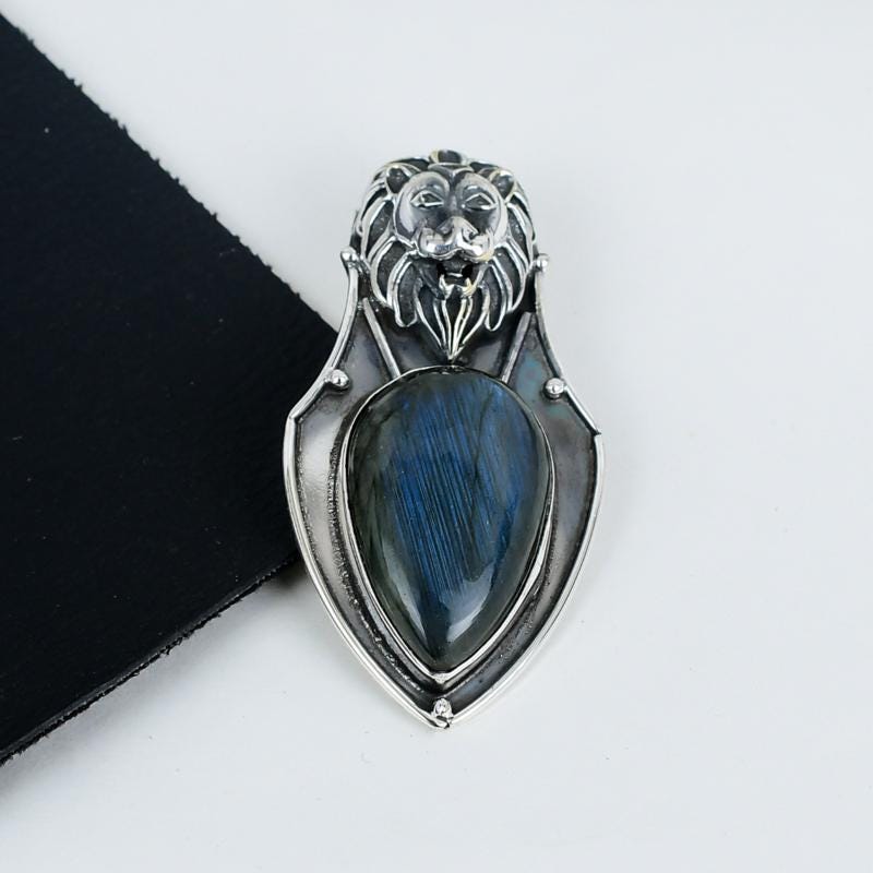 Blue Labradorite Sterling Silver Pendant