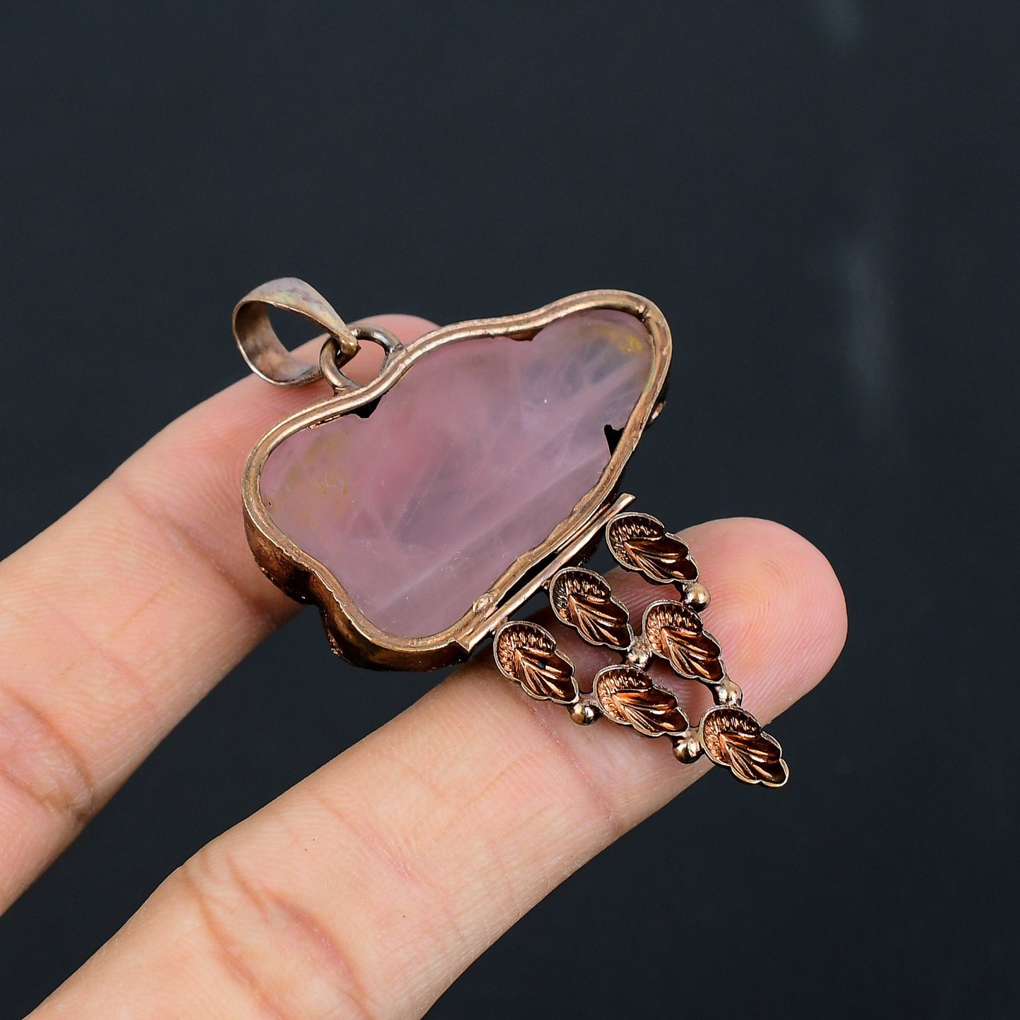 Pink Rose Quartz Gemstone Pendant