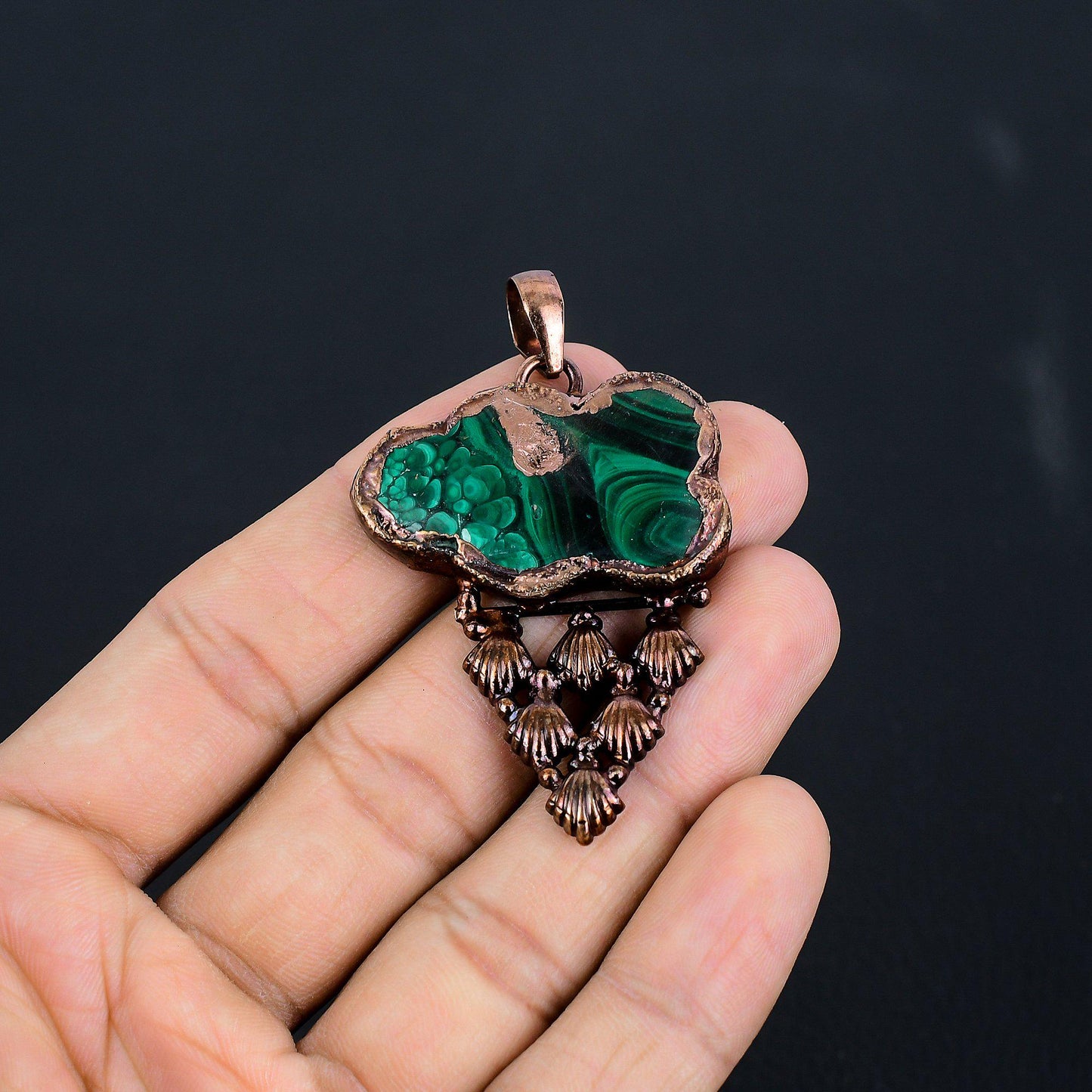 Green Malachite Gemstone Pendant