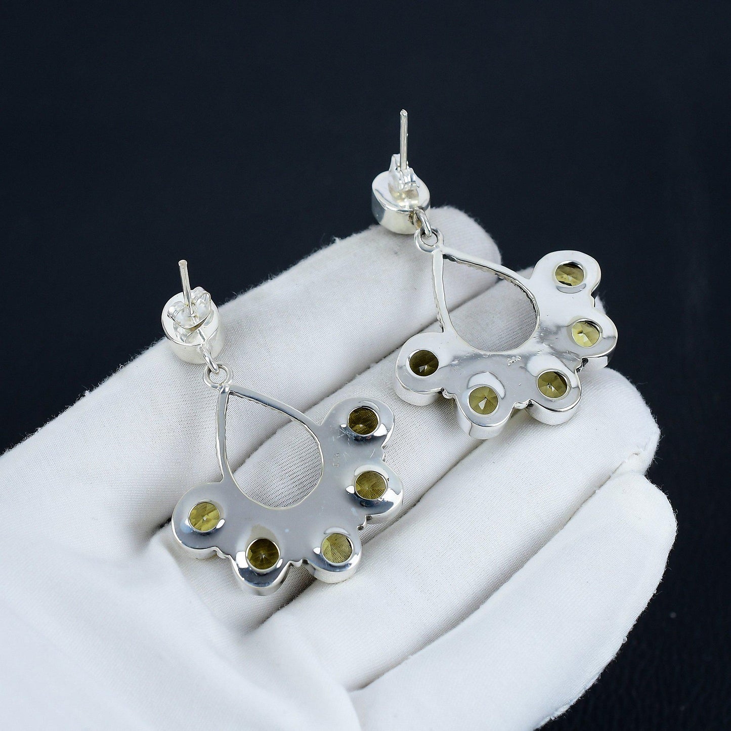 Yellow Citrine Gemstone Earrings
