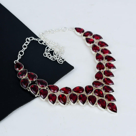 Red Garnet Gemstone Necklace