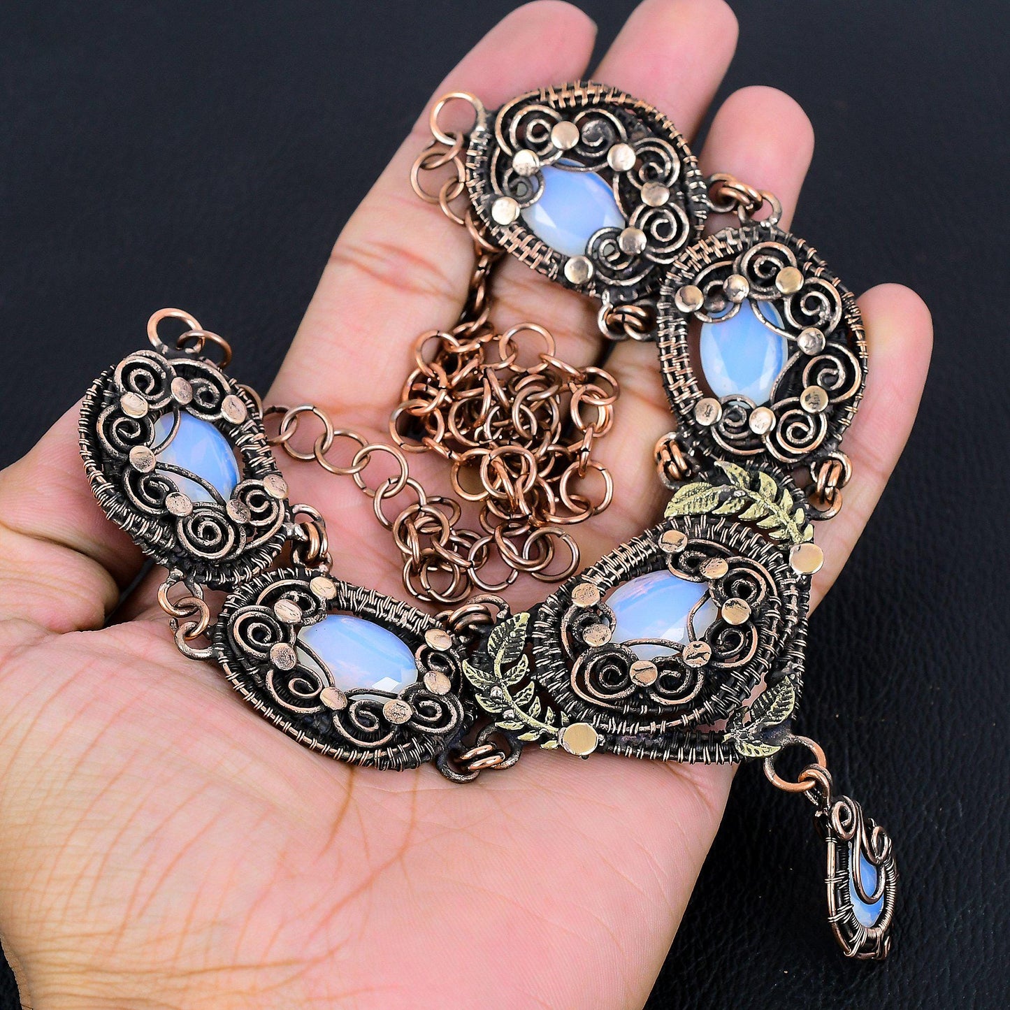 Milky White Opal Gemstone Necklace