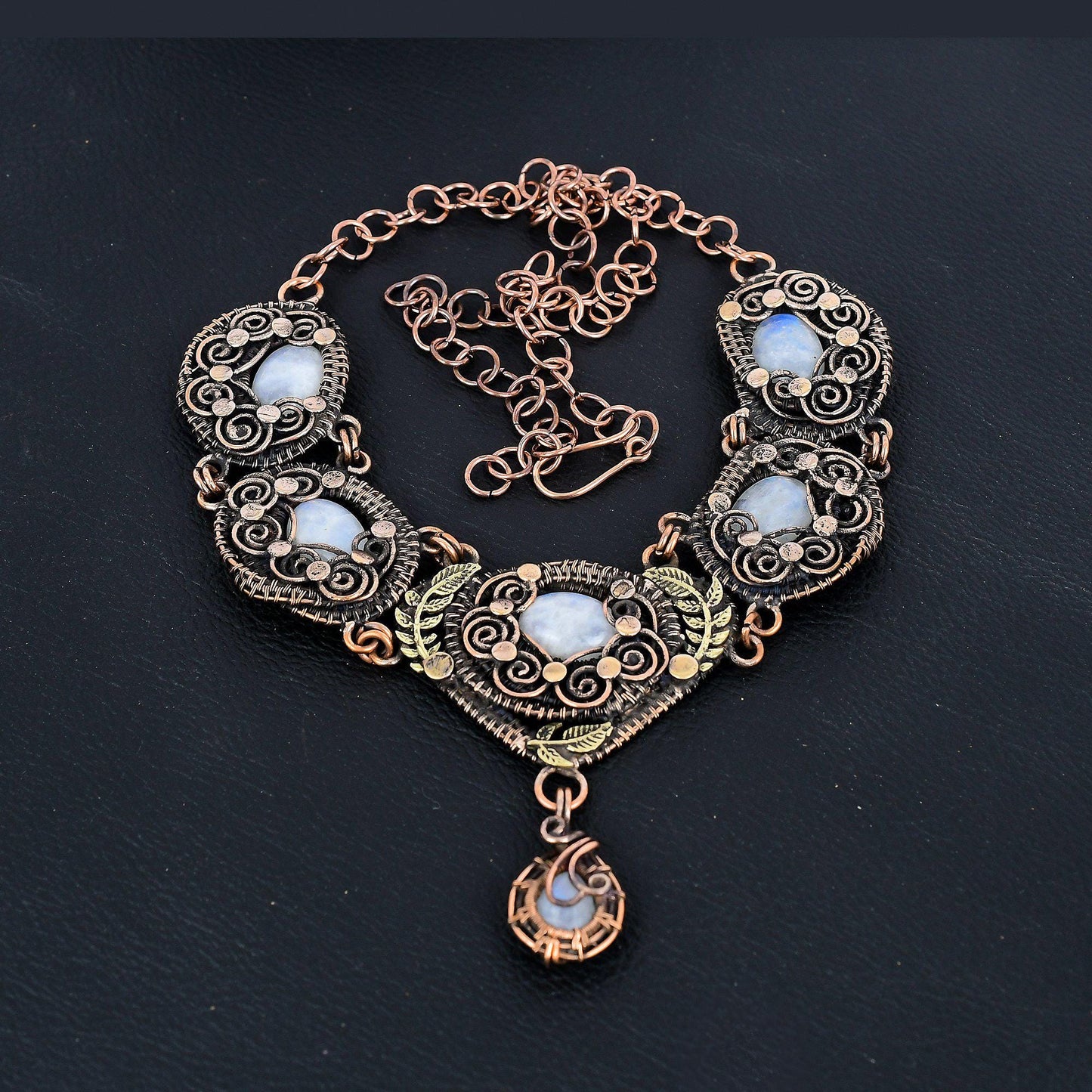 Rainbow Moonstone Gemstone Necklace