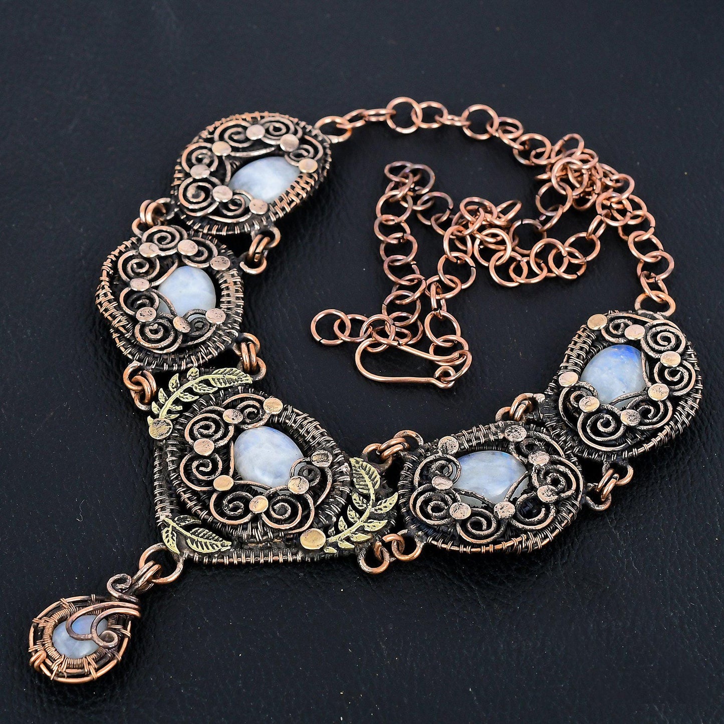 Rainbow Moonstone Gemstone Necklace