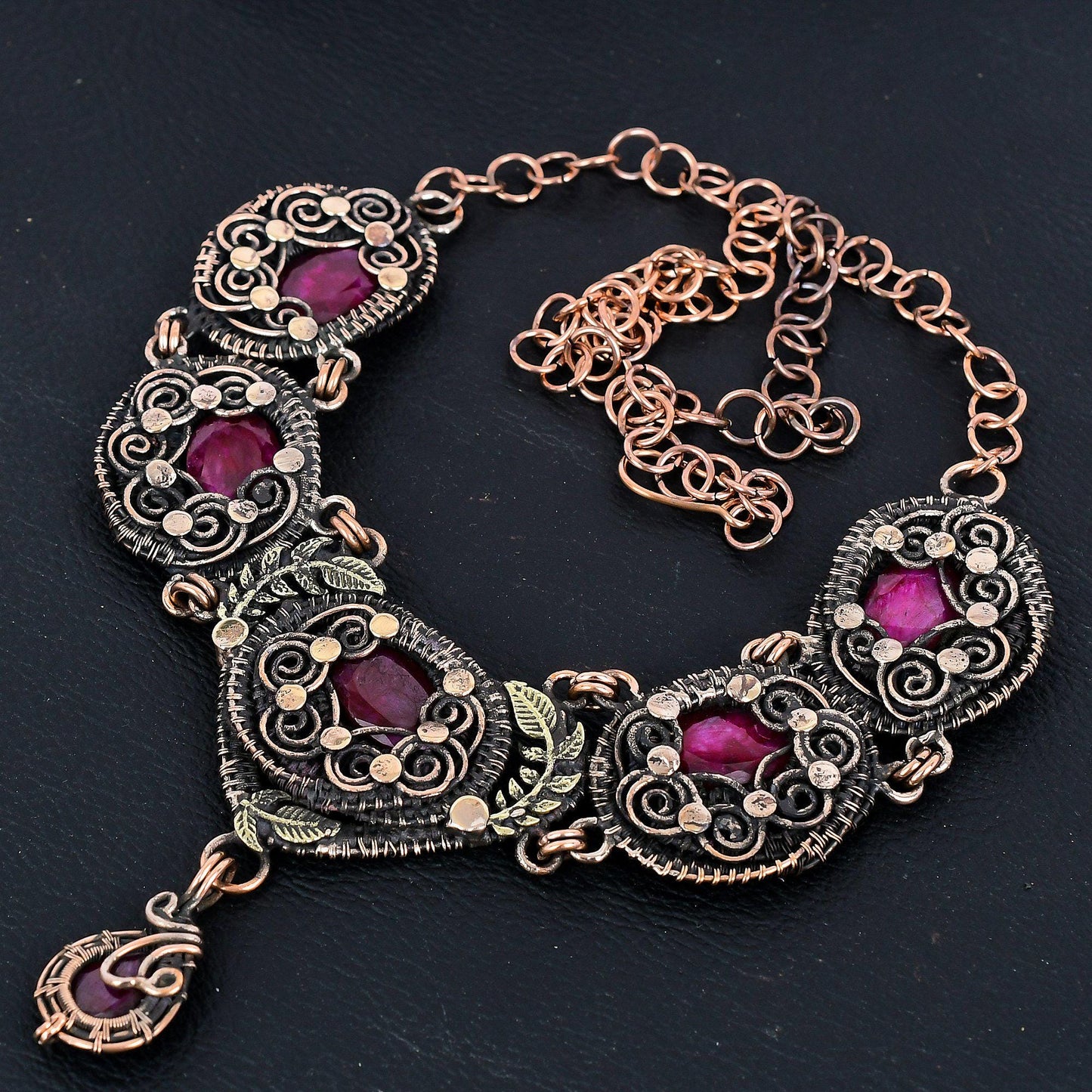 Red Ruby Gemstone Necklace