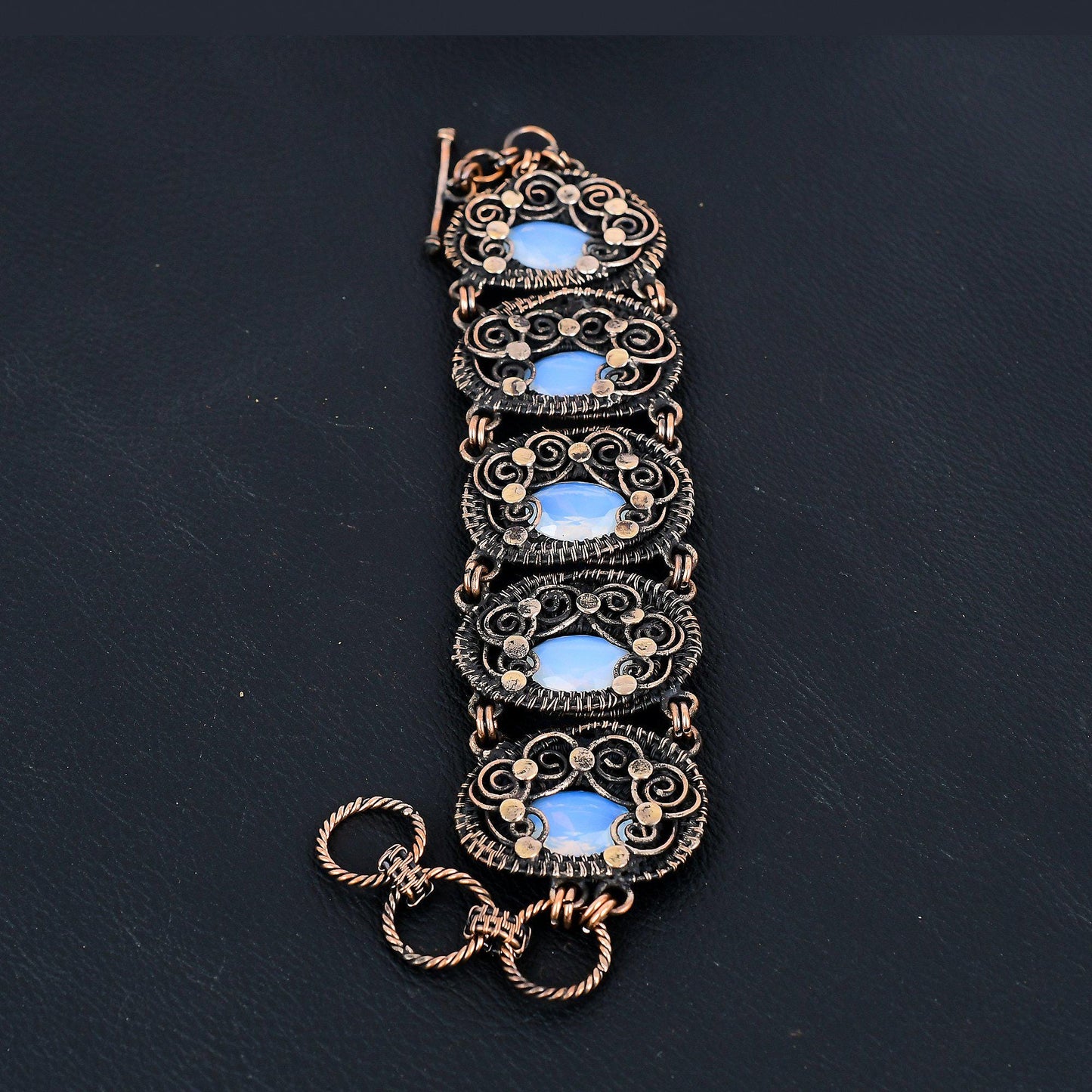 Milky White Opal Gemstone Bracelet