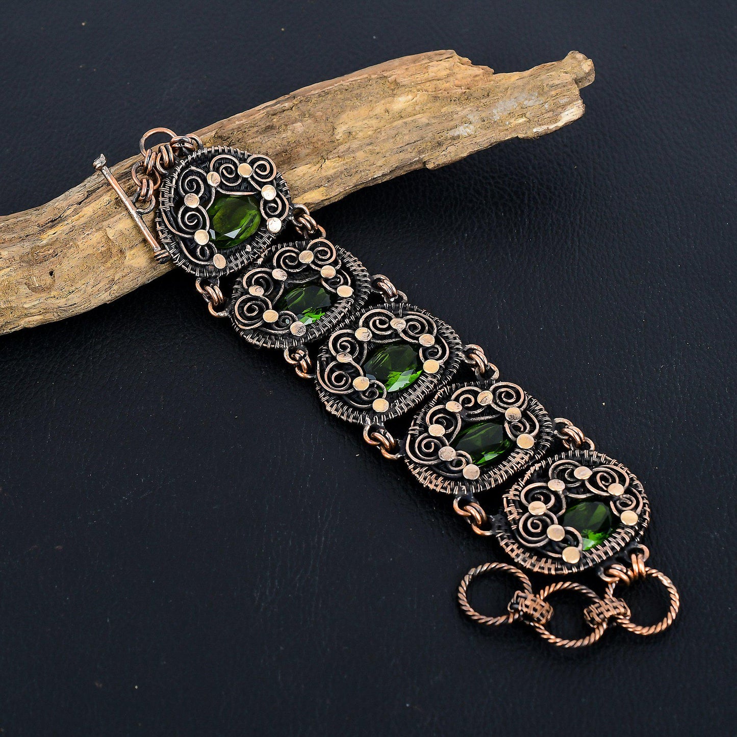 Green Peridot Gemstone Bracelet