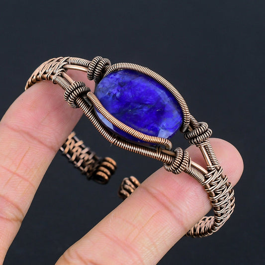 Blue Sapphire Gemstone Cuff Bracelet