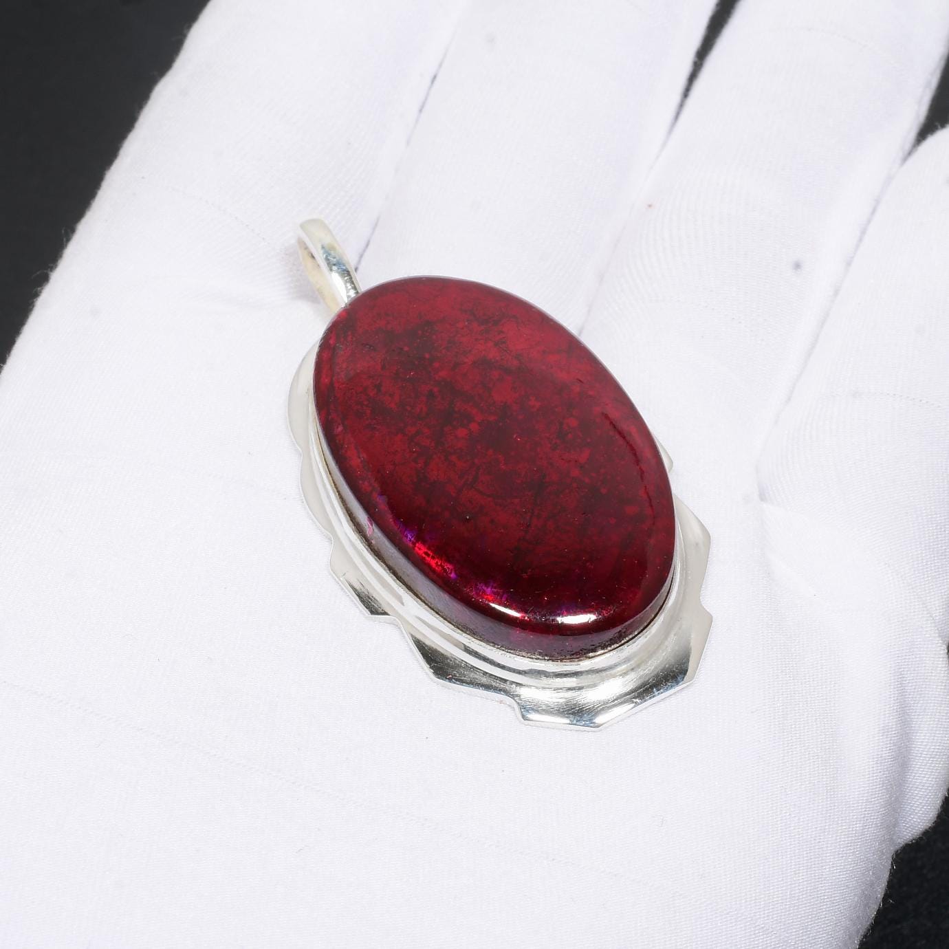 Red Labradorite Gemstone Pendant