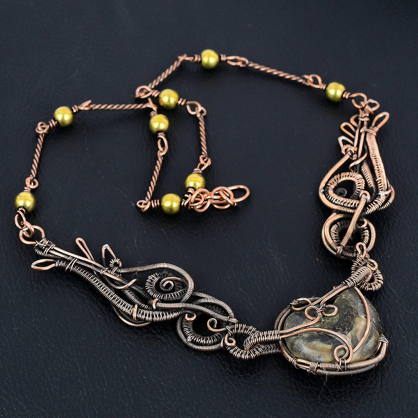 Brown Ammonite Gemstone Necklace