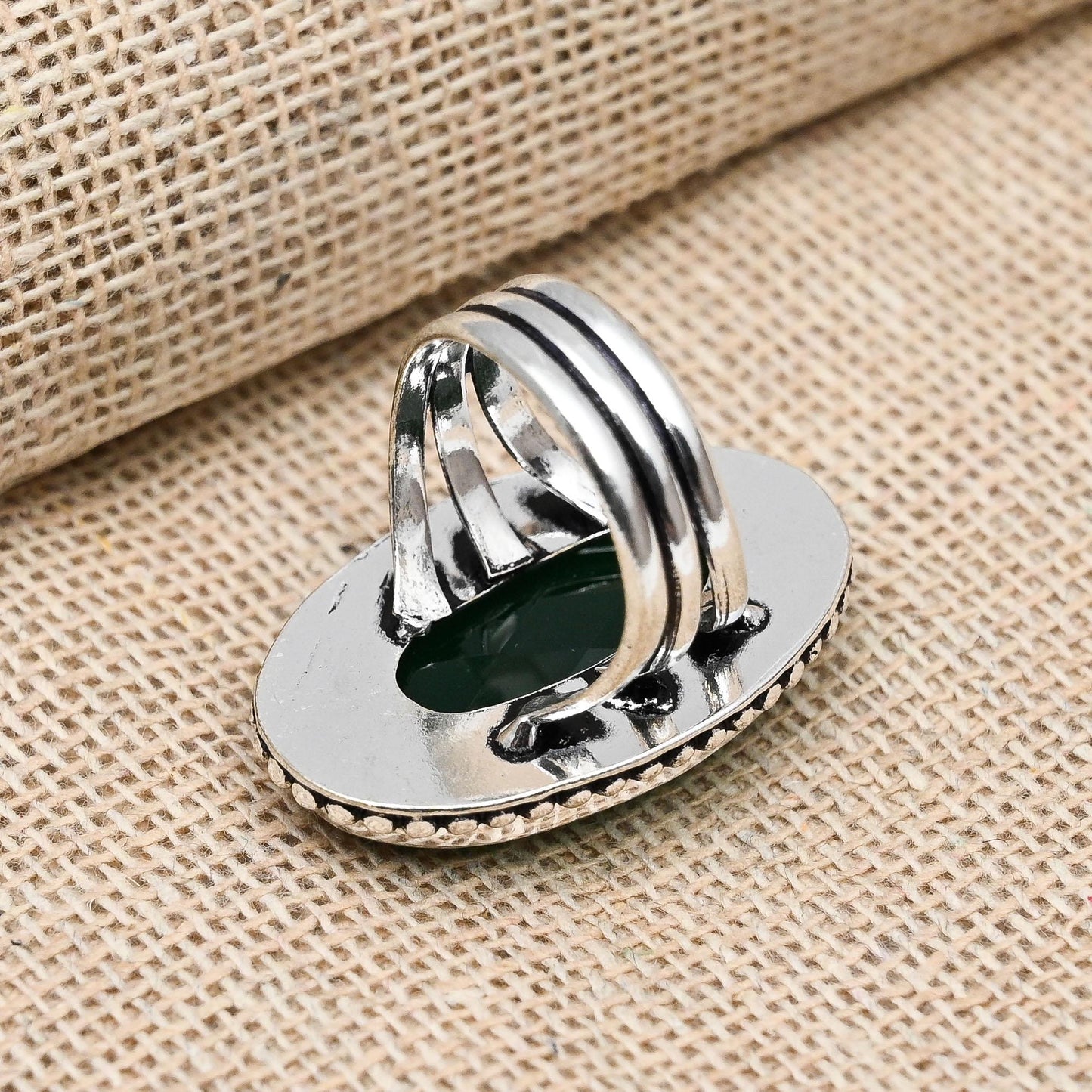 Green Onyx Sterling Silver Ring