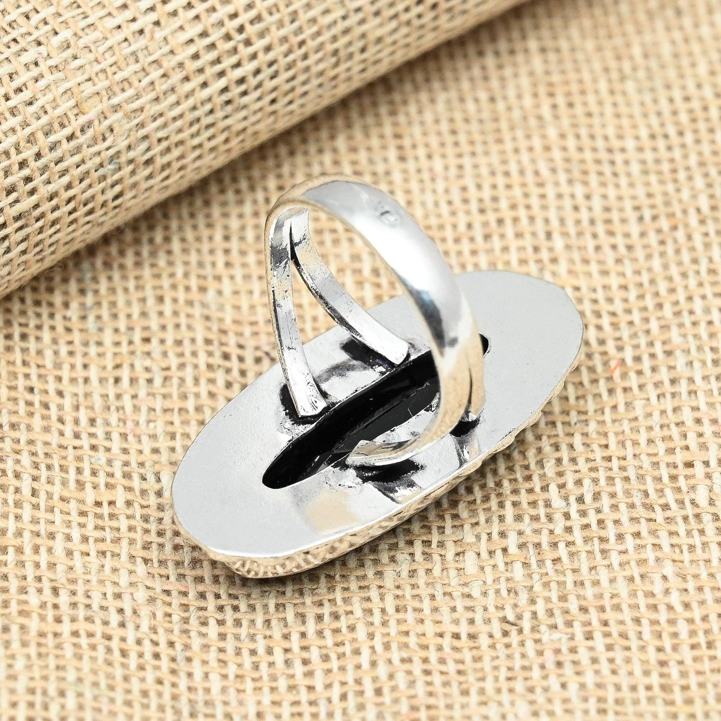 Black Spinel Sterling Silver Ring