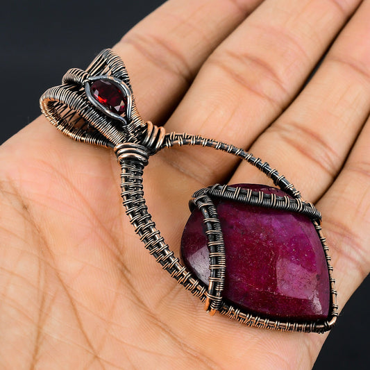 Red Ruby & Garnet Gemstone Pendant