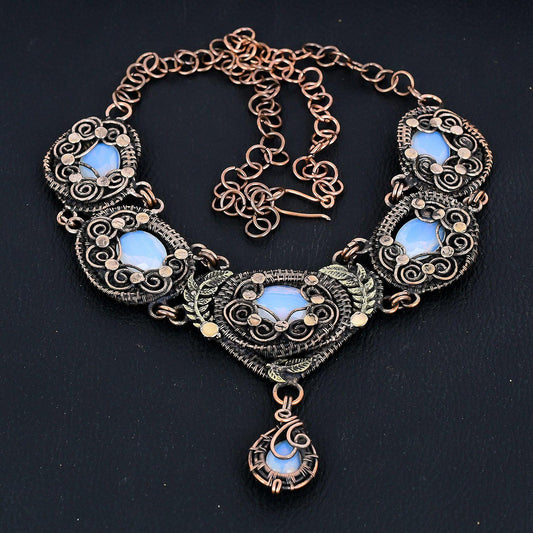 Milky White Opal Gemstone Necklace