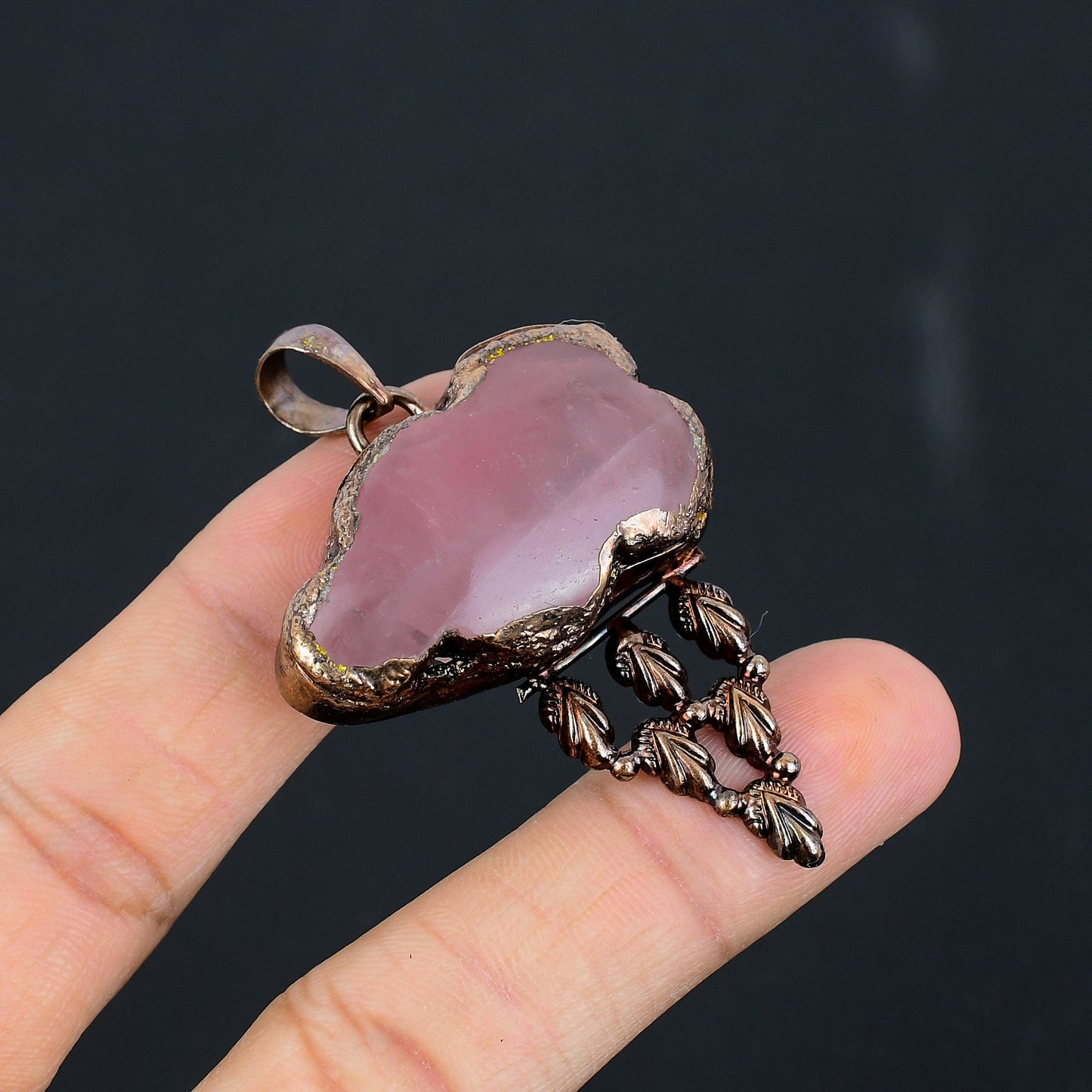 Pink Rose Quartz Gemstone Pendant