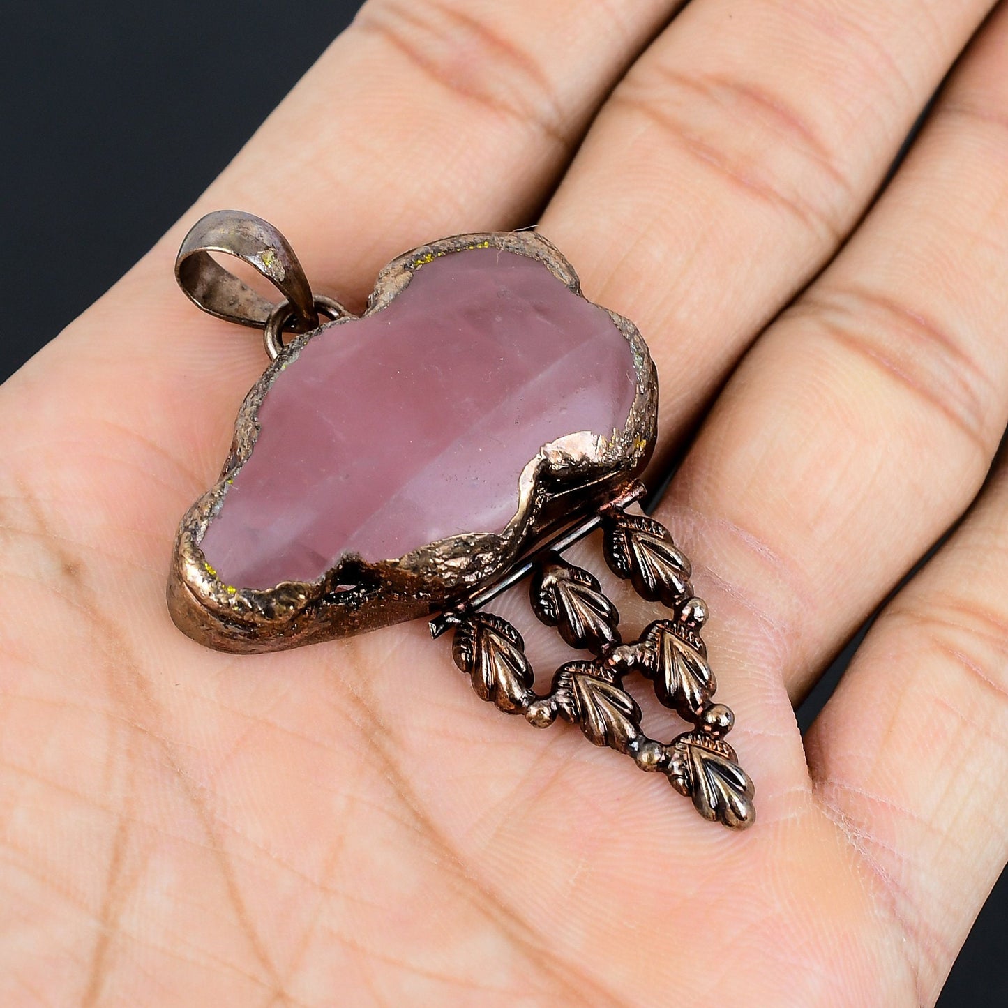 Pink Rose Quartz Gemstone Pendant