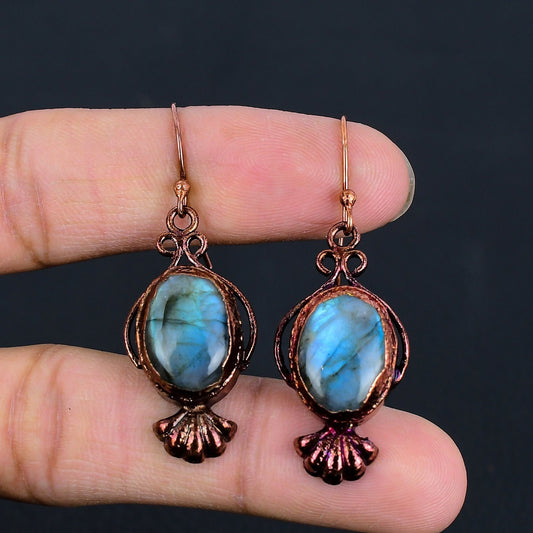 Blue Labradorite Gemstone Earrings