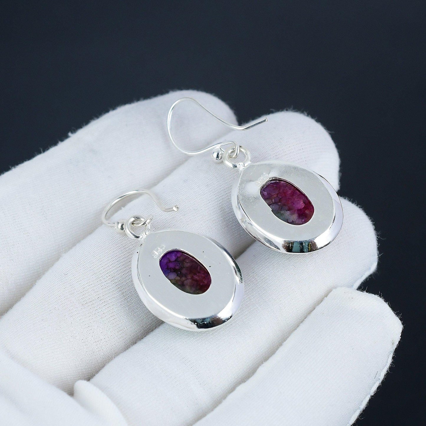 Rainbow Solar Gemstone Drop Earrings