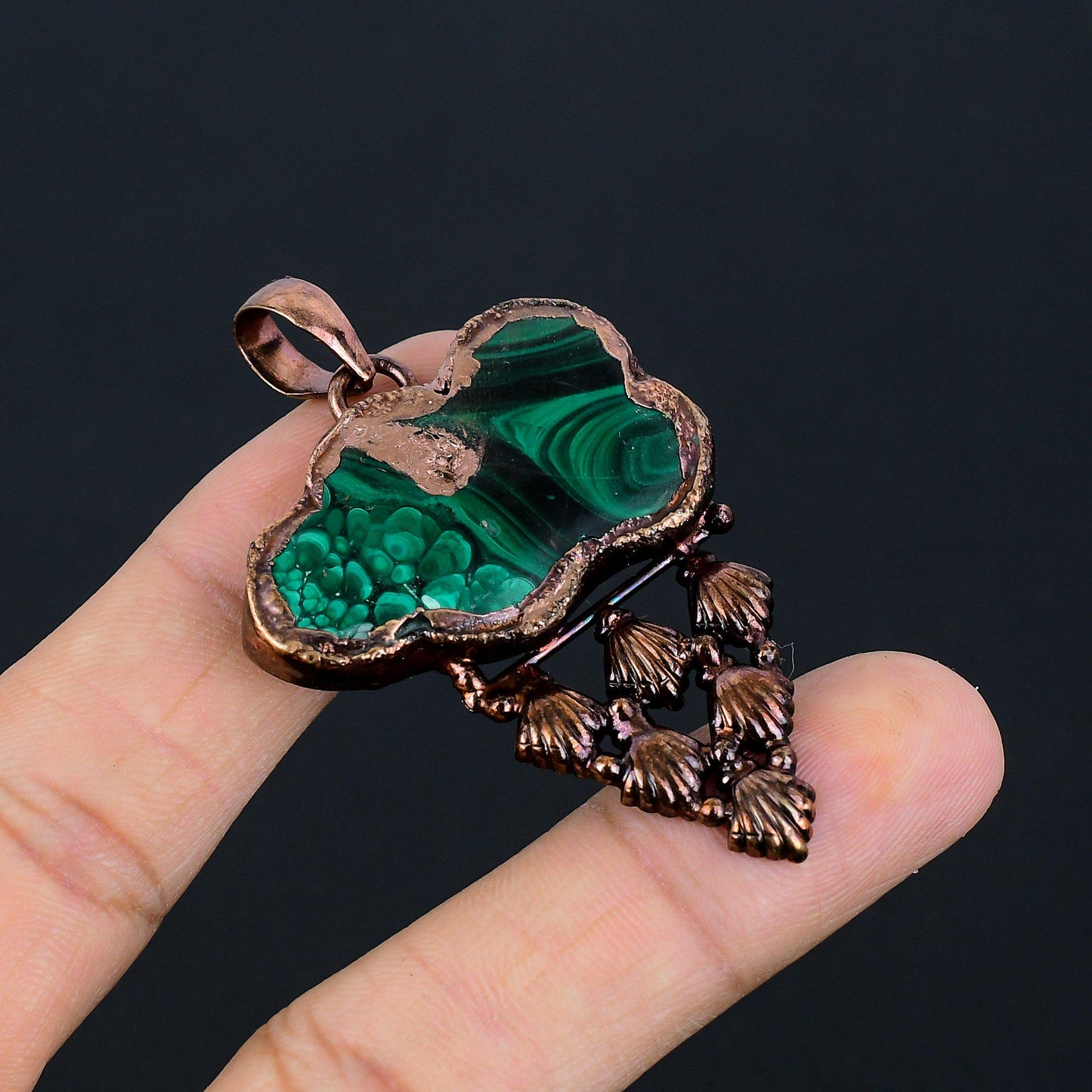 Green Malachite Gemstone Pendant