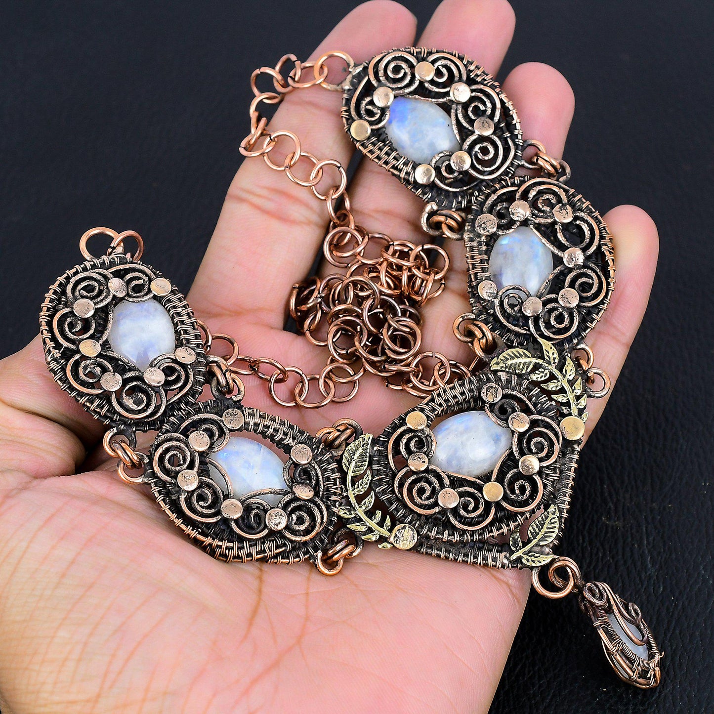 Rainbow Moonstone Gemstone Necklace