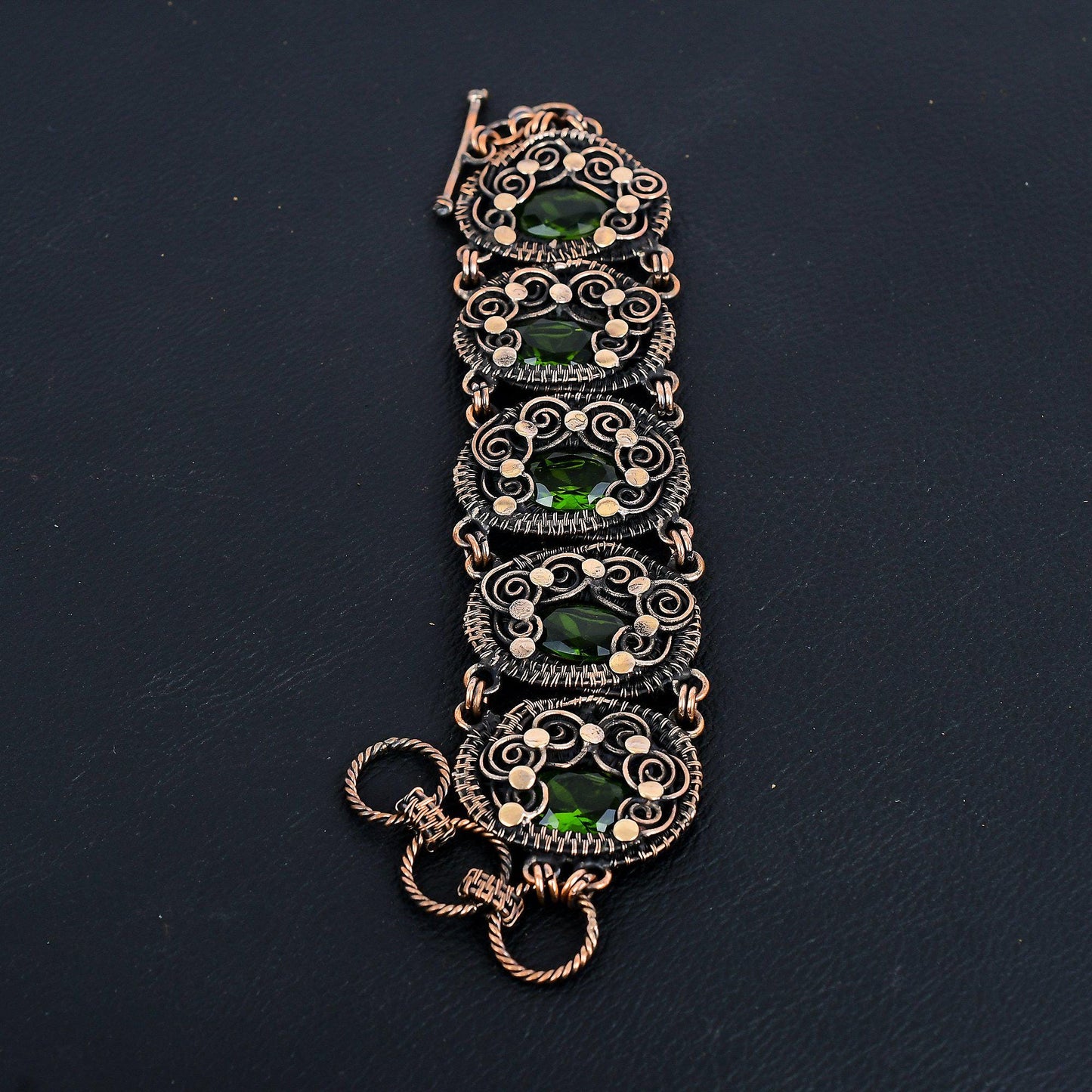 Green Peridot Gemstone Bracelet