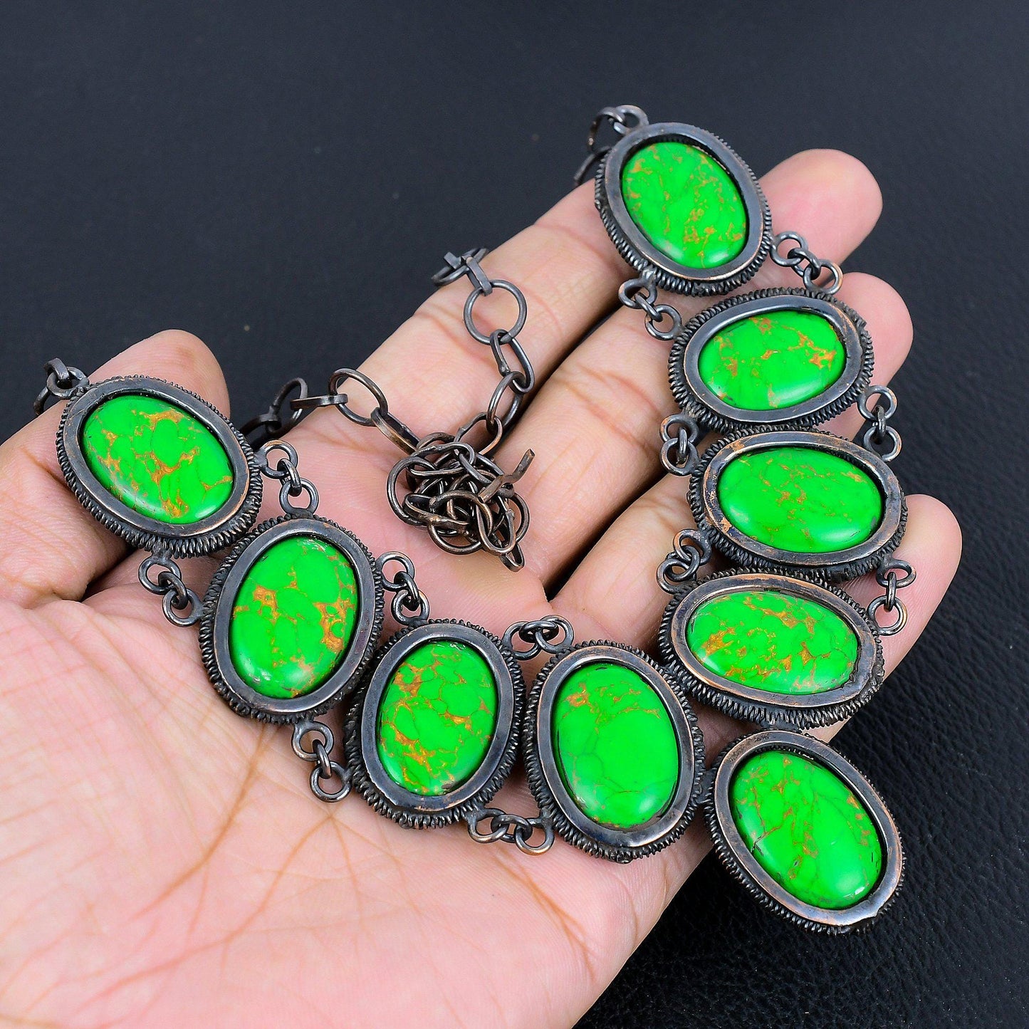 Green Turquoise Gemstone Necklace