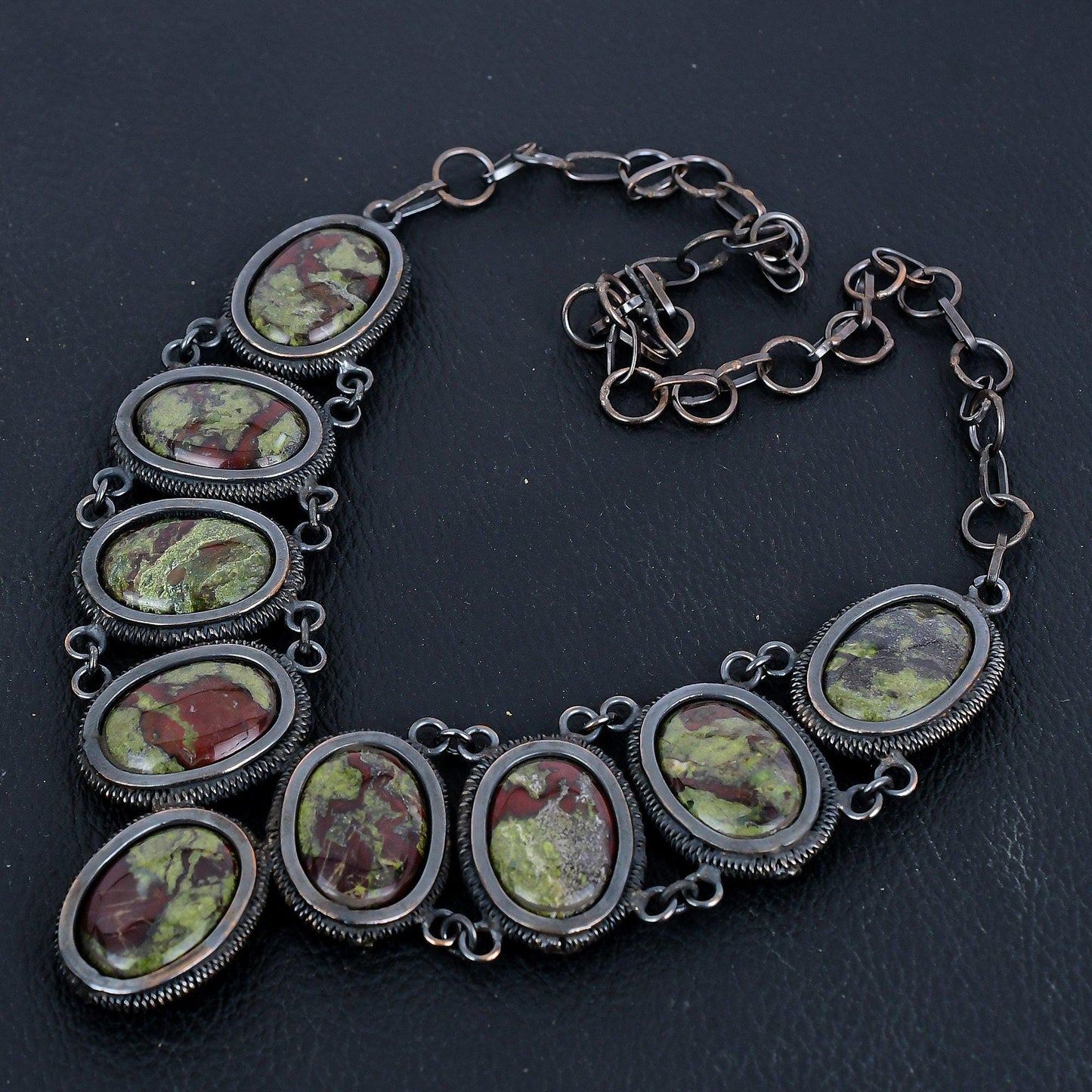 Green Bloodstone Gemstone Necklace