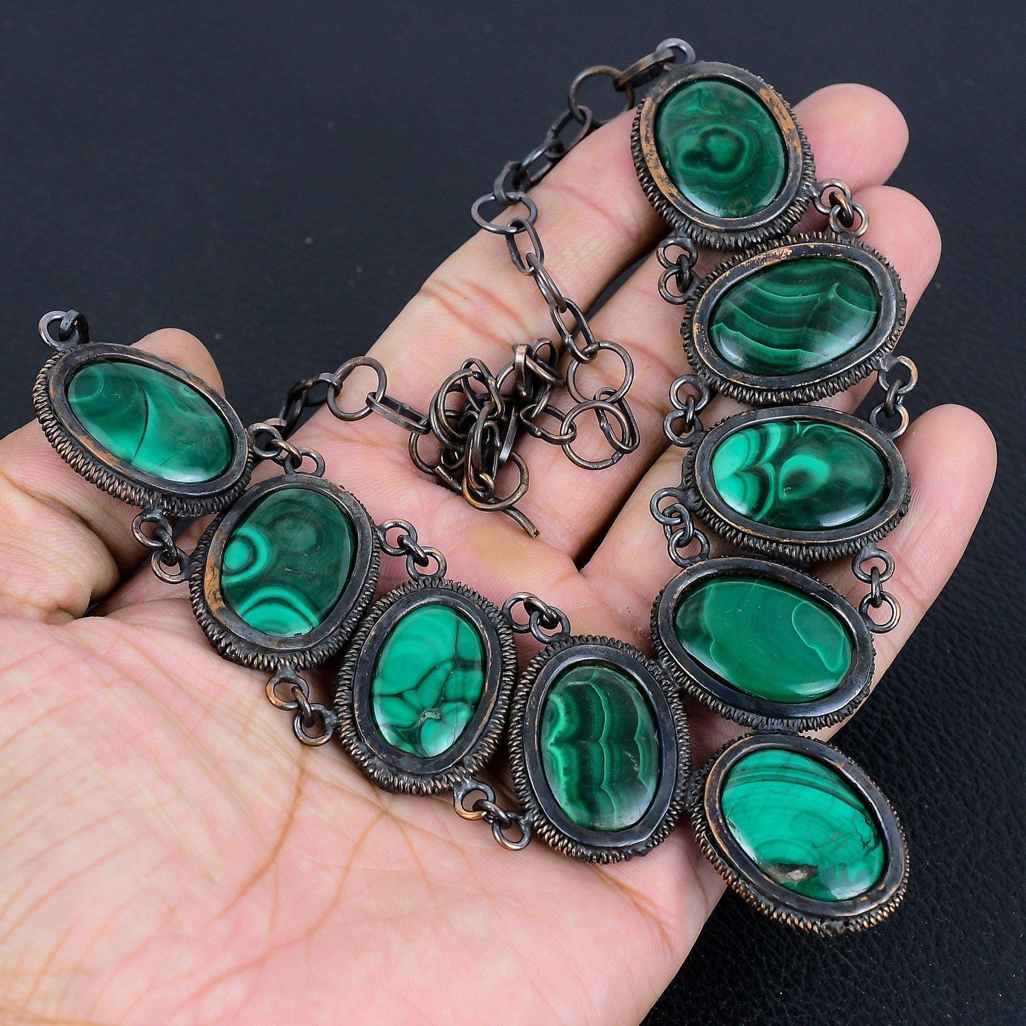 Green Malachite Gemstone Necklace
