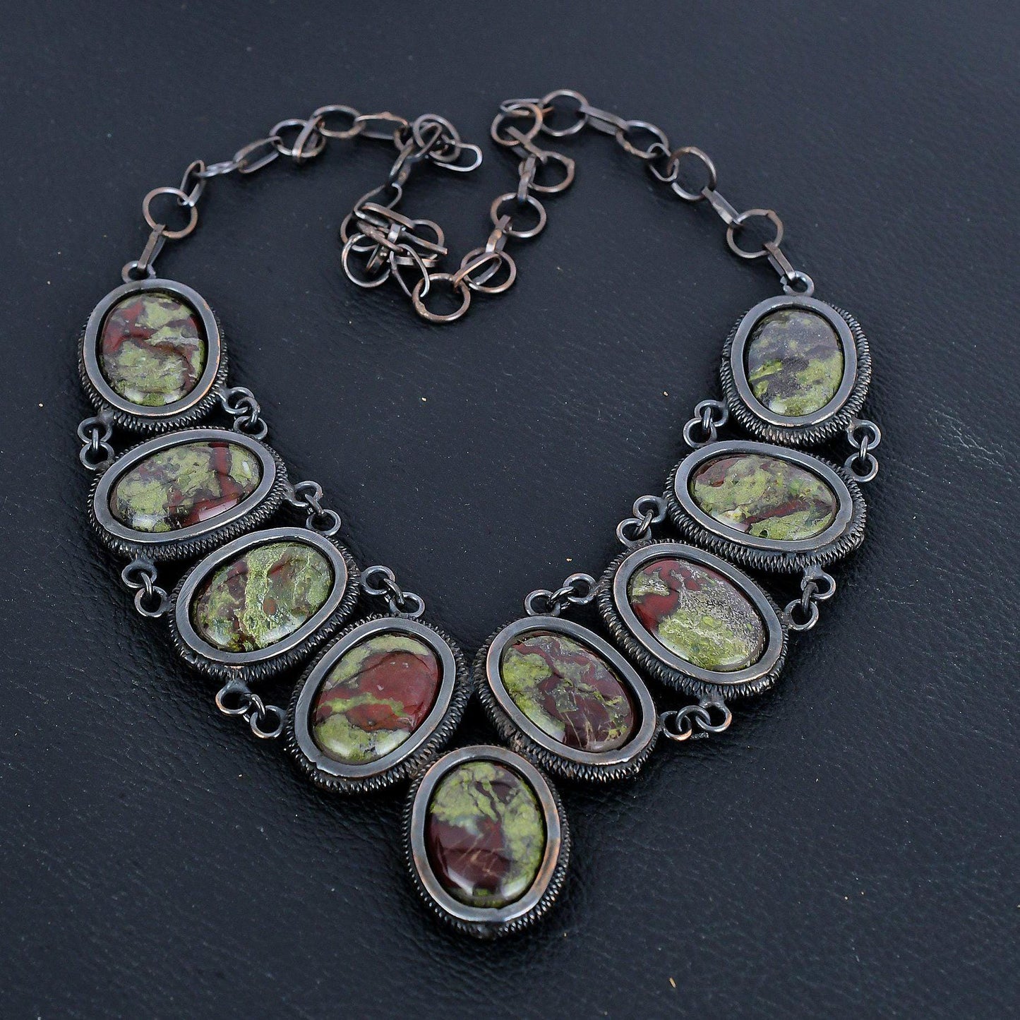 Green Bloodstone Gemstone Necklace