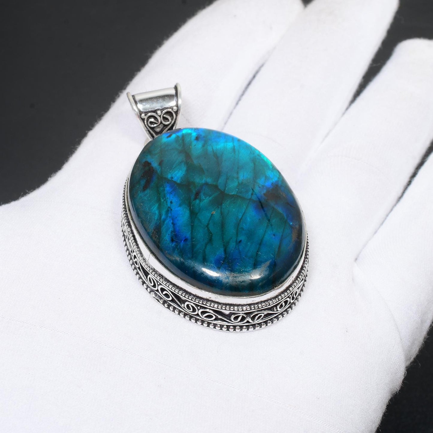 Blue Labradorite Gemstone Pendant