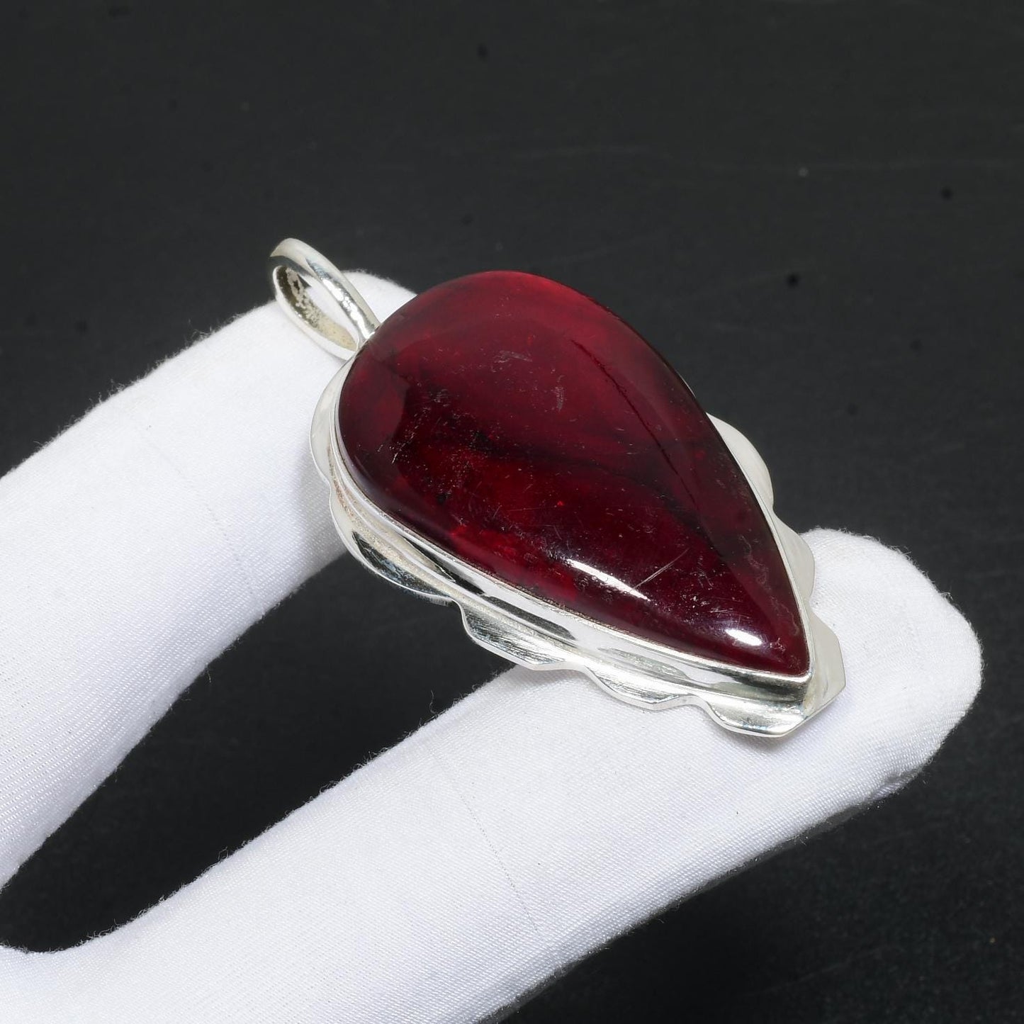 Red Labradorite Gemstone Pendant
