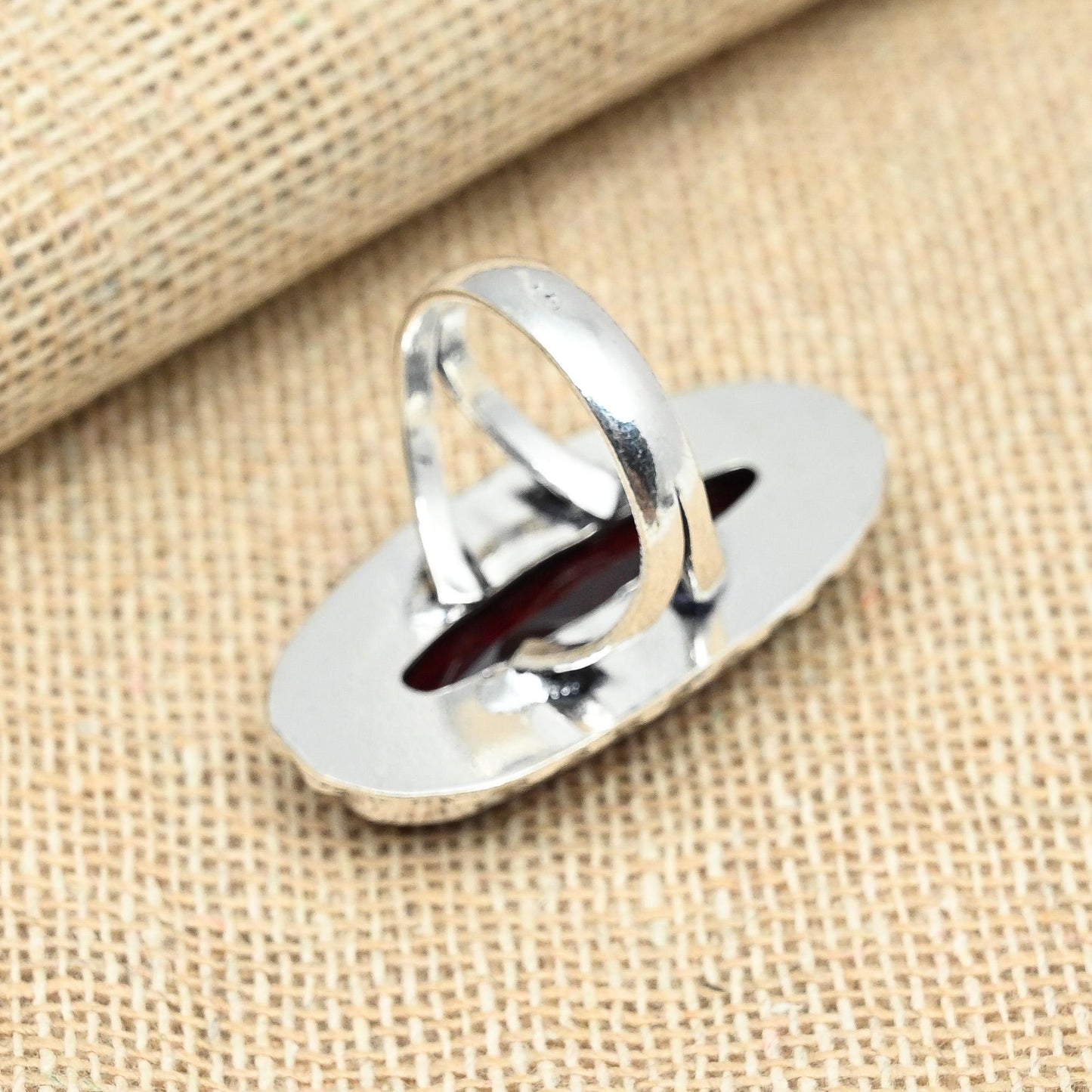 Red Garnet Sterling Silver Ring