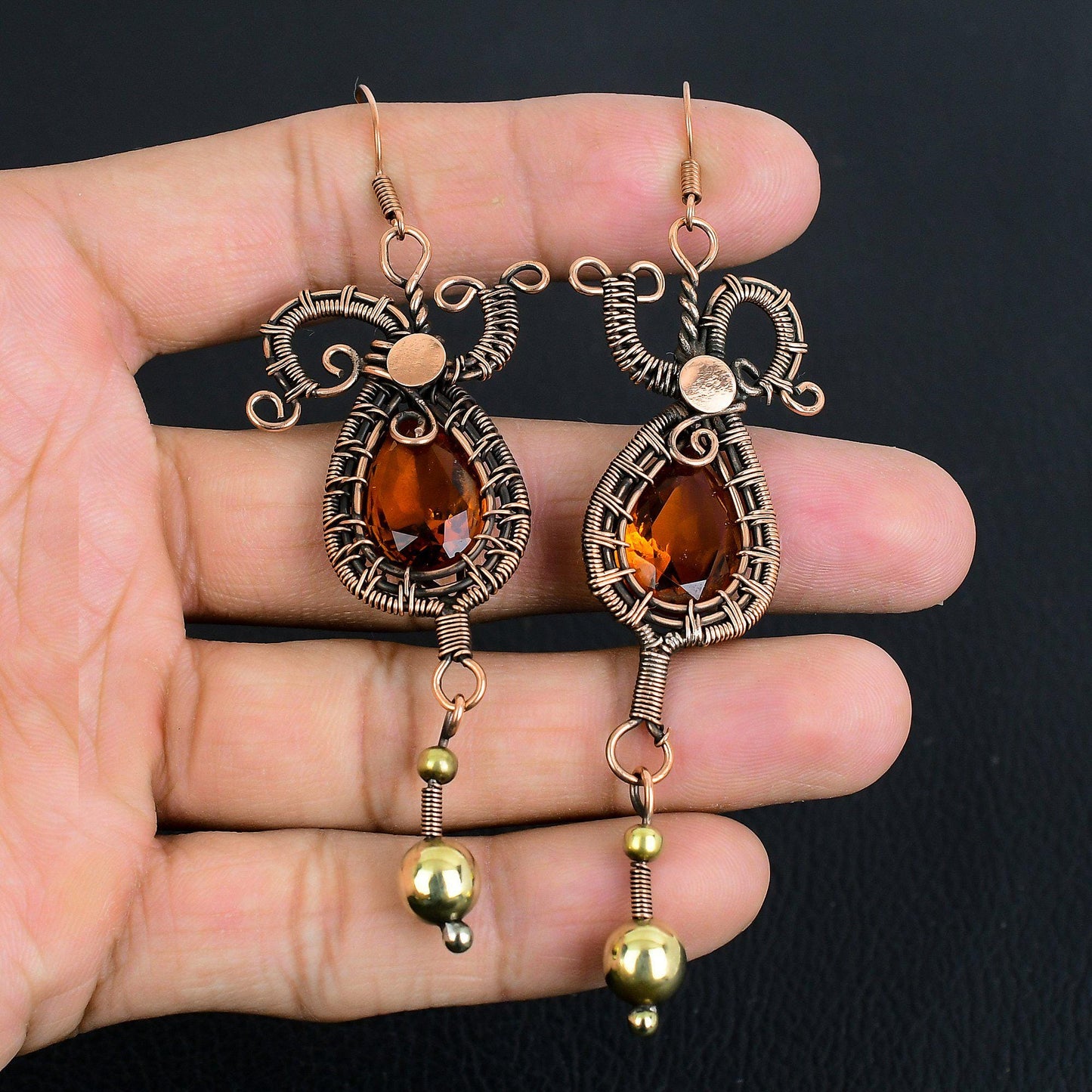 Yellow Citrine Gemstone Earrings
