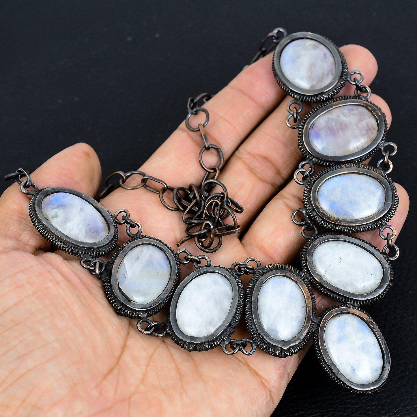 Rainbow Moonstone Gemstone Necklace