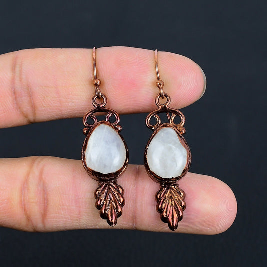 Rainbow Moonstone Gemstone Earrings