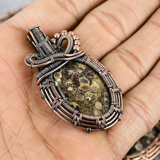 Brown Turritella Gemstone Pendant