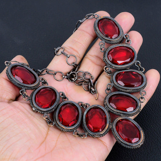 Red Garnet Gemstone Necklace